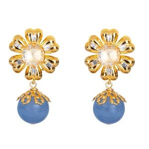 Blue Lace Flower Earrings